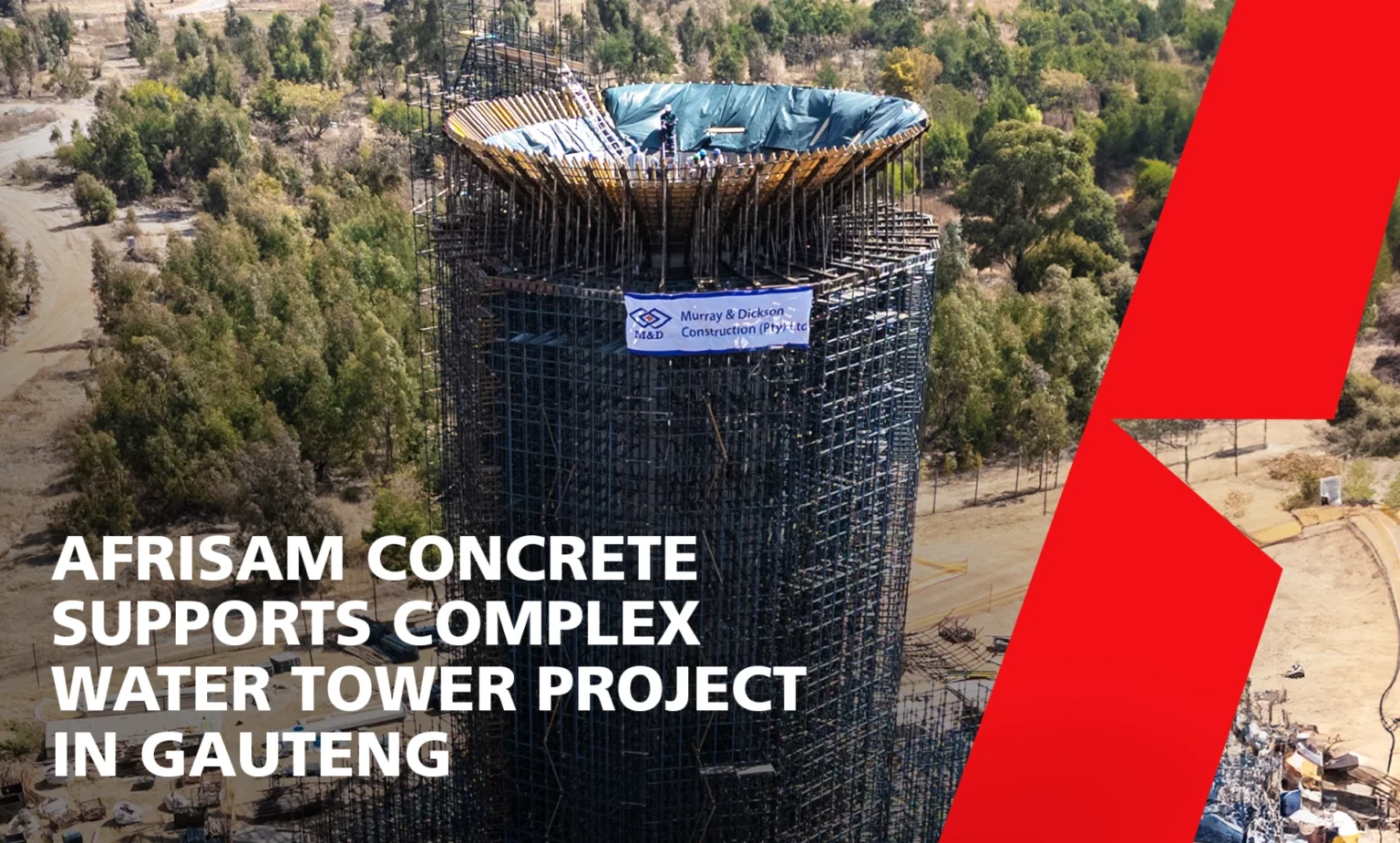 AFRISAM CONCRETE SUPPORTS COMPLEX WATER TOWER PROJECT IN GAUTENG