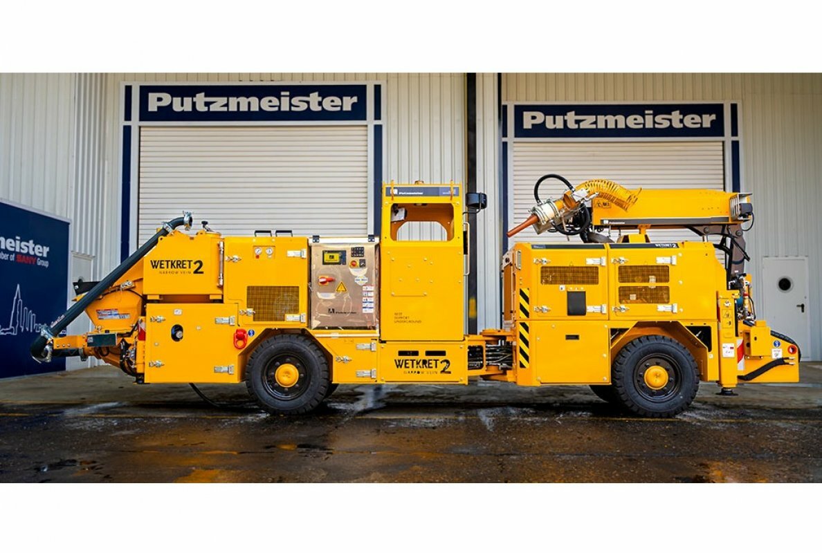 Putzmeister presents Wetkret 2 Narrow Vein, the first dual operation mechanized concrete spraying equipment for narrow vein mines
